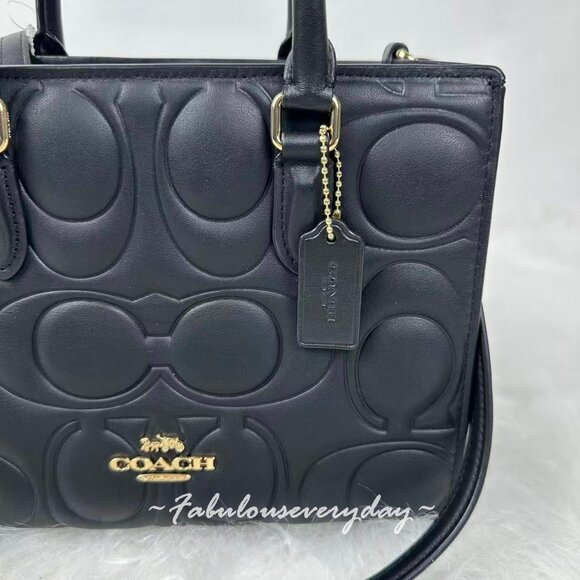 Coach Maggie Small Tote Bag In Signature Leather in Black CY670 - Picture 6 of 9